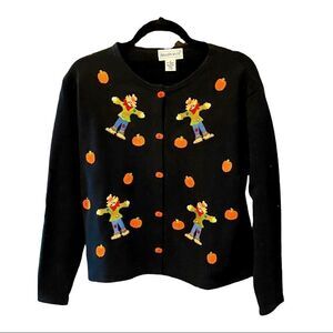 Bellepointe scarecrow embroidered pumpkin shaped buttons Grannycore